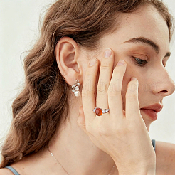 4 шт. 4 стильных регулируемых кольца для пальцев из латуни и страз&nbsp;KK-HS0015-89