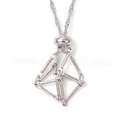 304 нержавеющая сталь макраме мешочек пустой держатель для камней изготовление ожерелья&nbsp;NJEW-JN05238-01