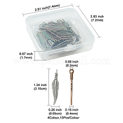 60 шт. 4 цвета подвески из сплава в тибетском стиле&nbsp;TIBEP-FS0001-18