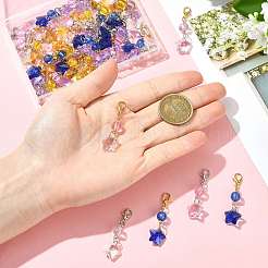 50 шт. подвесных украшений в виде звезд из стекла и акрила&nbsp;HJEW-FS00046