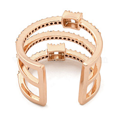 Прямоугольная стойка с покрытием из латуни с микро-паве и кубическим цирконием&nbsp;RJEW-F162-15RG