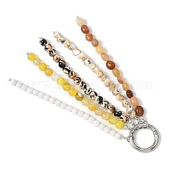 Подвески из натурального золотистого шелкового нефрита&nbsp;HJEW-JM04555