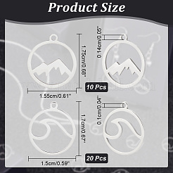 30 шт. 2 стиля подвески из нержавеющей стали 201&nbsp;STAS-AR0001-69