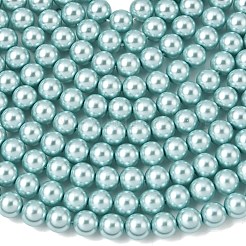 Круглые бусины из экологически чистого окрашенного стекла с жемчугом&nbsp;HY-A002-8mm-RB106