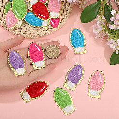 18 шт. 6-х цветные рождественские лампочки из полиэстера с вышивкой&nbsp;PATC-CA0001-35