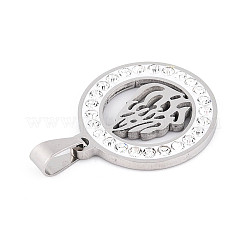 201 подвеска из нержавеющей стали со стразами и эмалью&nbsp;STAS-T073-57P