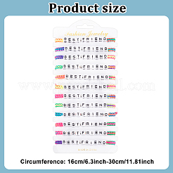 12шт 12 цвета слово лучший друг акриловые плетеные браслеты из бисера набор&nbsp;BJEW-AN0001-47