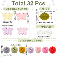 Набор для изготовления подвесок-браслетов из экологически чистого пищевого силикона в виде бабочек и цветов&nbsp;DIY-SC0024-85