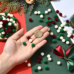 300 шт. шарики-помпоны из полиэстера 3 цветов&nbsp;DIY-SC0031-38