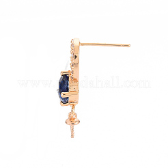 Серьги из латуни с микропейвом и прозрачным фианитом&nbsp;KK-T062-219A-NF