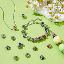 60 шт. 3-х цветные европейские бусины из сплава со стразами&nbsp;CPDL-PH0001-11