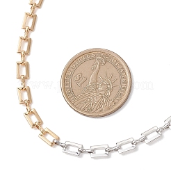 Двухцветные латунные прямоугольные звенья цепи ожерелья&nbsp;NJEW-JN05761