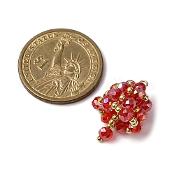 3 шт. 3-х цветные граненые подвески из гальванического стекла&nbsp;PALLOY-MZ00808