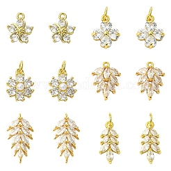 6 шт. 3 стиля латунных подвесок с кубическим цирконием&nbsp;KK-YW0003-80