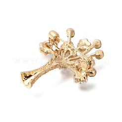 Брошь в виде бутылки с цветами из сплава оливина и стразами&nbsp;JEWB-Q002-02G