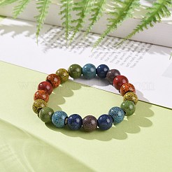 Цветной браслет ручной работы из фарфора с бусинами в этническом стиле для женщин&nbsp;BJEW-JB09089-01