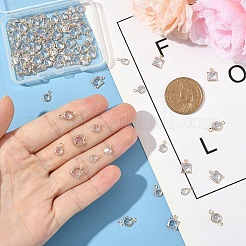 80шт 4 стиля латунные подвески с кубическим цирконием наборы&nbsp;ZIRC-YW0001-27