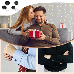 4 шт. 2 стиля запонки из латуни с черной эмалью&nbsp;BUTT-ME0001-07P