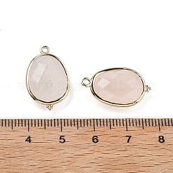 Натуральный розовый кварц граненый овальный соединительный шарм&nbsp;G-H323-02G-13