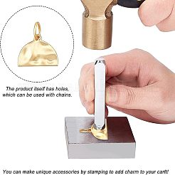 8 шт. 2-х цветные кованые полукруглые подвески из латуни&nbsp;KK-FH0002-55