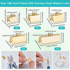 75 шт. 5 стиля наконечников для ленты из нержавеющей стали 304&nbsp;STAS-BBC0006-67