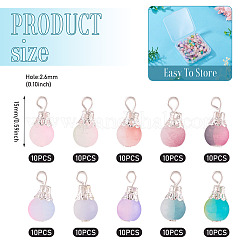 100 шт. 10-х цветные матовые стеклянные подвески с эффектом кракле&nbsp;PALLOY-TAC0206