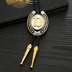 Ожерелья из сплава ковбойский вестерн с подвеской в виде буквы «боло»&nbsp;NJEW-WH20014-02D