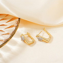 Серьги-кольца из латуни с прозрачным фианитом&nbsp;PP3741-1