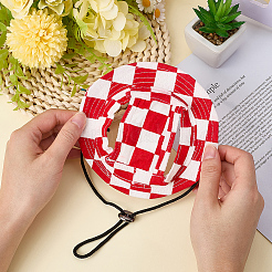 Милая хлопковая шапка с узором «тартан» для собак и кошек&nbsp;AJEW-WH20010-80A