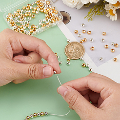 160 шт. 2-цветные латунные бусины для покрытия стойки&nbsp;KK-PH0006-42B