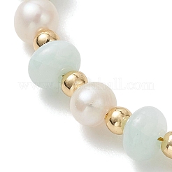 Браслеты из натуральных пресноводных ракушек и натурального культивированного пресноводного жемчуга в форме ронделей для женщин.&nbsp;BJEW-JB13281