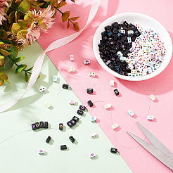 Ahademaker 1000шт 2 цвета непрозрачные черные акриловые многожильные звенья&nbsp;MACR-GA0001-03