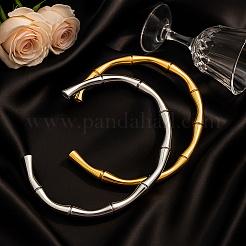 2шт. 2 цвета браслеты-манжеты из нержавеющей стали 304&nbsp;BJEW-GO0001-18