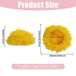 5 шт. 5-цветный синтетический неоновый афро-парик для Хэллоуина&nbsp;AJEW-CA0005-15