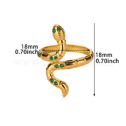 Кольца-манжеты из нержавеющей стали в стиле ретро-королевской эпохи с кубическим цирконием для женщин&nbsp;FS-WG343E9-09