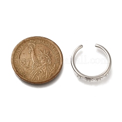 Кольца-манжеты для пальцев из платиновой латуни с микропаве из кубического циркония для женщин&nbsp;RJEW-C115-01P