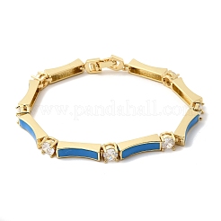 Латунные браслеты-цепочки с микропаве из прозрачных кубических цирконий для женщин&nbsp;BJEW-H639-04G