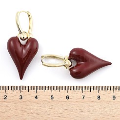 Серьги-кольца из латуни с эмалью для женщин&nbsp;EJEW-U055-26G-02