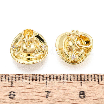 Латунные микропаве прозрачные кубические циркониевые подвески&nbsp;KK-N259-02G-1