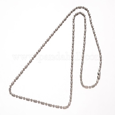 Не тускнеющие шариковые цепочки из нержавеющей стали 304 NJEW-O066-21-1