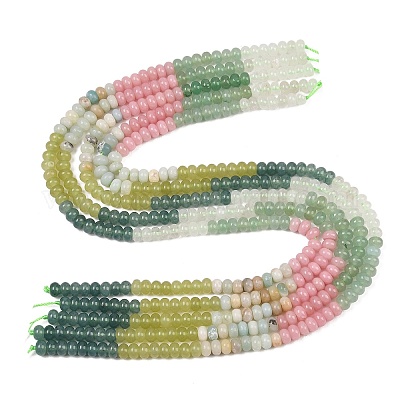 Нити из бусин из натурального цветочного амазонита&nbsp;G-Z135-C05-1