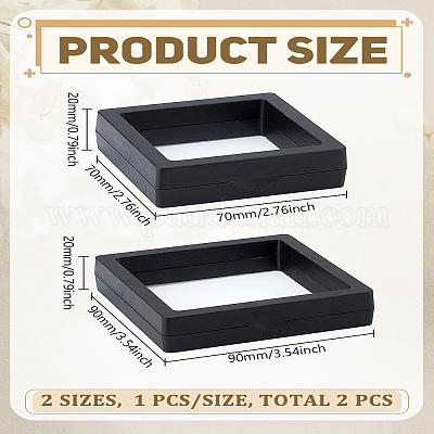 2 шт. 2 стиля квадратная прозрачная полиэтиленовая тонкая пленка подвесная коробка для ювелирных изделий&nbsp;CON-LP0001-44B-1