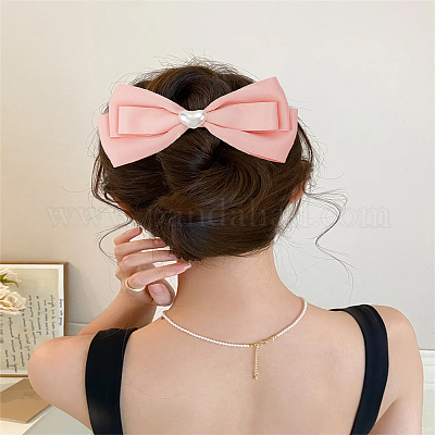 2 шт. 2-х цветные заколки для волос из полиэстера и кожи аллигатора&nbsp;OHAR-LP0003-44-1