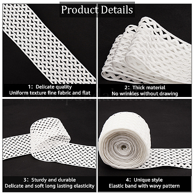 5 м плоский белый цветной полиэстеровый волнистый эластичный шнур&nbsp;OCOR-GF0003-85B-1