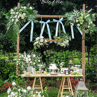 2 стиль баннеры с бантом из ткани&nbsp;AJEW-SP0002-70D-1