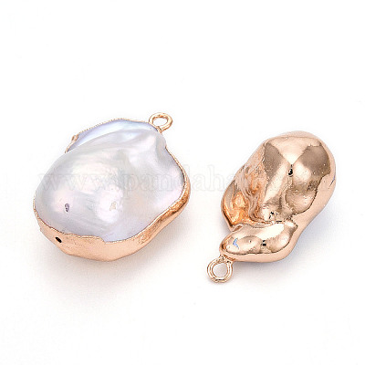 Подвески из натурального жемчуга кеши с гальваническим покрытием&nbsp;LS-PEAR-S019-05D-02-1