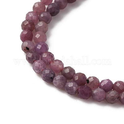 Натуральные рубиновые бисерные пряди&nbsp;G-F509-16-3mm-01-1