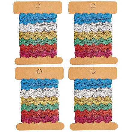 6 ярд 6 цвета ленты из полиэстера с волнистой бахромой&nbsp;LS-OCOR-WH0080-44B-1