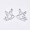 Tarnish Resistant 201 Stainless Steel Pendants, Bird, Stainless Steel Color, 16x18x1mm, Hole: 1.4mm