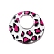 Acrylic Pendants, Flat Round, Leopard, Colorful, 40.5x2.5mm, Hole: 1.6mm